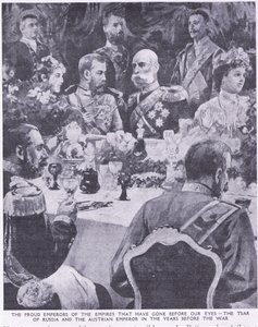 戦前の宴会でのロシア皇帝とオーストリア皇帝 作： Charles Mills Sheldon